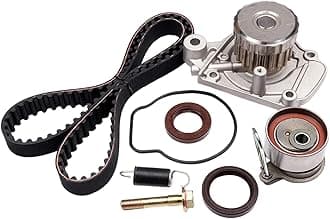 1.7L L4 SOHC Timing Belt Kit w/Water Pump Fit for 2001 2002 2003 2004 2005 for Honda for Civic for Acura for EL Replace Engine Timing Belt Kit OEM - TS26312 TBK220WP ITM312