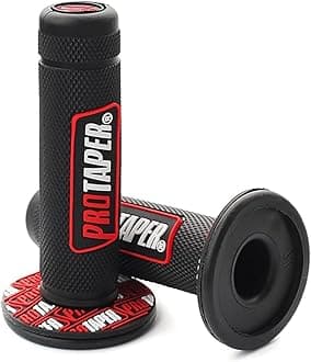 PROTAPERMotorcycle Handle Grips, 7/8 inch, Non-Slip Dirt Bike Handlebar Grips, Black and Red
