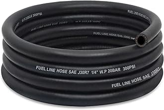 1/4 Fuel Line, NBR Rubber 1/4 Fuel Hose Nylon Braided, Fuel Line Hose for Automotive Vehicles(10FT)