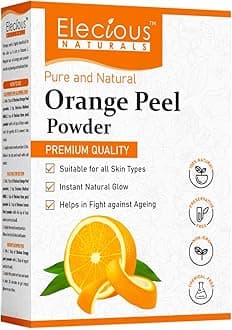 Elecious Orange Peel Powder for Skin and Face No Chemical, No Preservative Help in Tan Removal, Face Cleansing and Make Skin Glowing 200gm