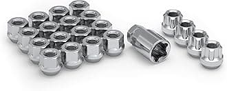White Knight 791306-1SAM Chrome M12x1.25 Open End Bulge Acorn Lug Nut Kit with Wheel Locks, 20 Pack