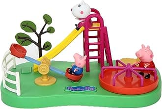 - Peppa's Playground Playset with Sound Effects, Includes 3 Figures, Preschool Toy for Girls & Boys 3 Years and Up, Birthday Toys for Kids
