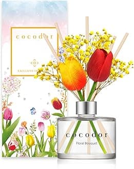 [COCODOR/Floral Bouquet] Tulip Reed diffuser oil 200ml with Tulip Sticks, Best for Home, Kitchen, Bathroom. Diffusers with Sticks