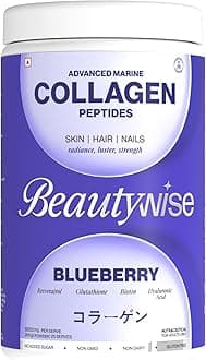 Advanced Marine Collagen Proteins Powder With Hyaluronic Acid, Glutathione & Biotin | No Smell & Easy To Mix With No Added Sugar 250G(Blueberry Pack Of 1)