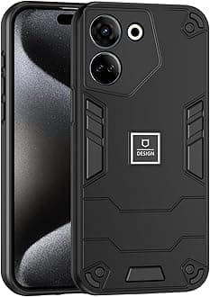 Phone Case Compatible with Tecno Camon 20 Pro 5G,Compatible with Tecno Camon 20 Pro 5G CK8n Case Dual-Layer Drop-Proof TPU+PC 2-in-1 Protective Case Black