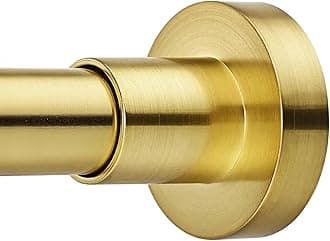 Gold Shower Curtain Rod - No Drill Non-Slip Spring Tension Shower Rod for Window or Bathroom, 27-43 inches Metal Steel, Light Gold