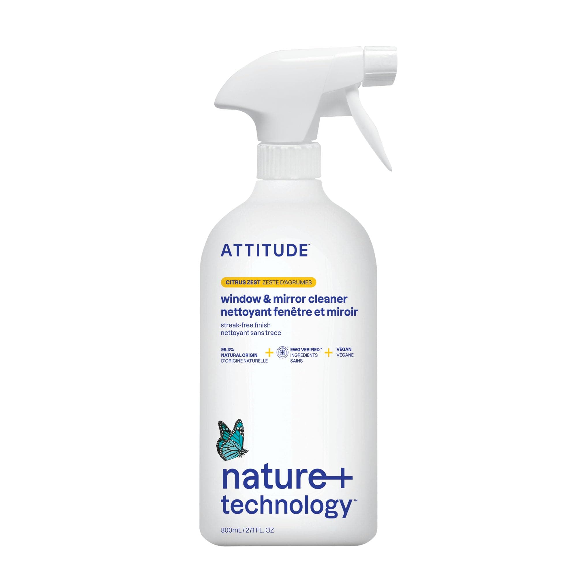 Attitude Window & Mirror Cleaner, Citrus Zest 27.1 fl oz (Pack of 1)