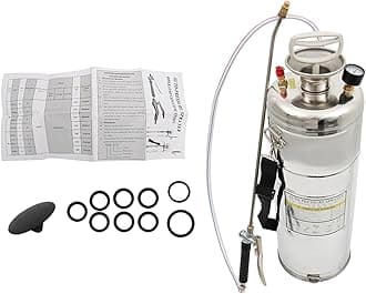 LABLT Stainless Steel Sprayer with Pressure Gauge, Safety Valve, Stainless Steel Hand Pump Sprayer, Stainless Steel Tank Multi-Purpose Sprayer for Spraying in Home/Gardening (3 Gallon)