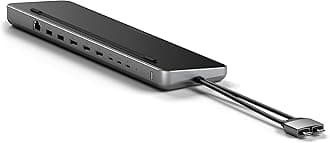 Satechi Dual USB C Docking Station and Stand with Dual 4K HDMI, Display Port, 75W USB-C PD Charging, 2 USBC Data, 2 USB-A, Ethernet, SATA and NVMe SSD Enclosure, for MacBook and Windows Laptops