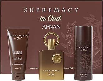 Afnan Supremacy in Oud Luxury Perfume Gift Set - Extrait De Parfum (3.4 oz) + Deodorant (5.1 oz) + Shower Gel (5.1 oz) | Intense & Opulent Oud Fragrance