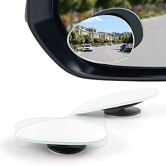 LivTee Blind Spot Mirror, Oval HD Glass Frameless Convex RearView Mirror with wide angle Adjustable Stick for Cars SUV and Trucks, Pack of 2