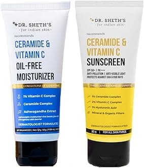 Glow & Sun Protect Duo | Lightweight Sunscreen & Oil-Free Moisturizer Combo | Nourished & Protected Skin | For Normal to Combination Skin | For Men & Women | 50 g x 2