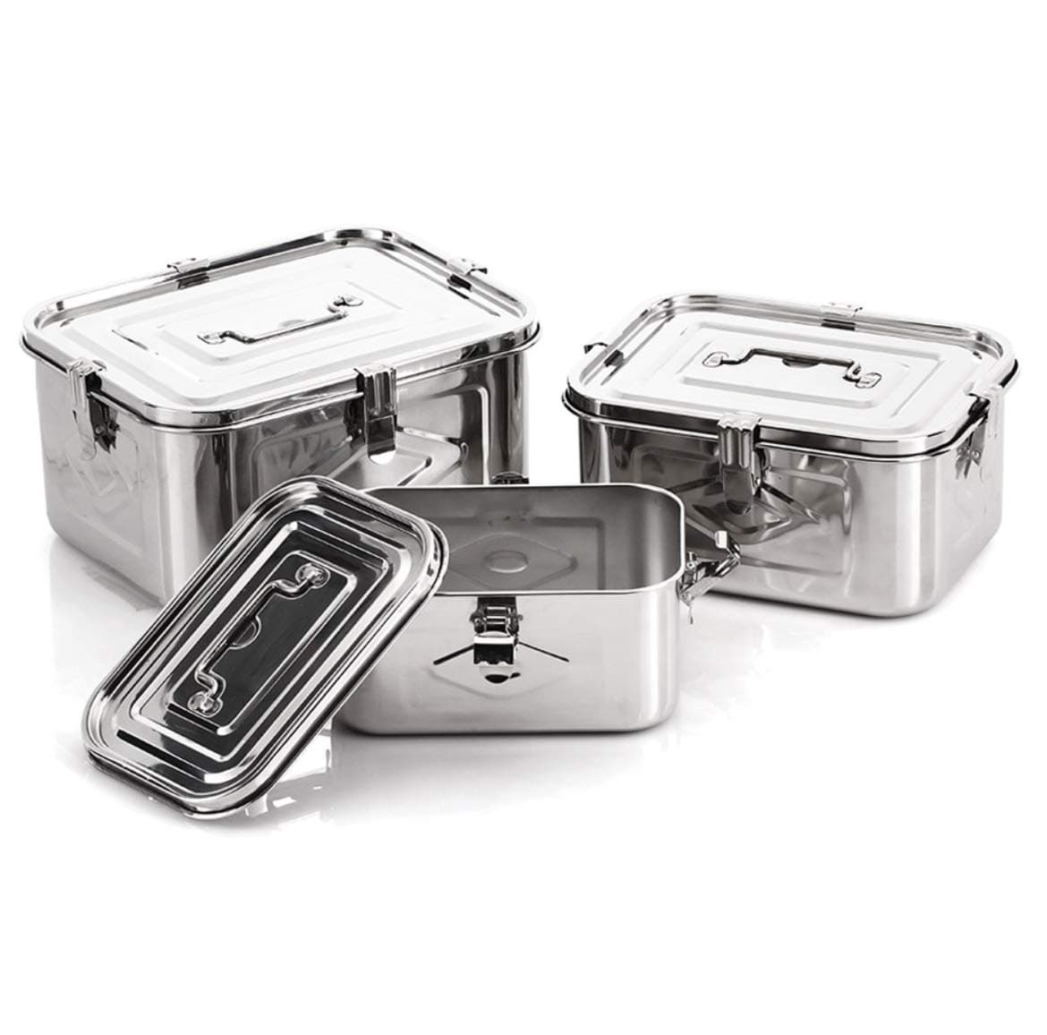 Stainless Steel Rectangular Food Storage kimchi container (3set)