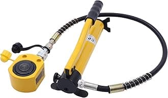 Hydraulic Jack 20T Low Profile Hydraulic Jack Ram Cylinder Jack with CP-180 Multi Section Jack Manual Hydraulic Hand Pump,1.26” Stroke Mini Hydraulic Cylinder