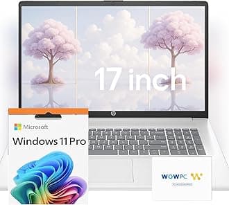 HP 17.3" Laptop Computer for Business and Fun • Intel 13th 8-Cores i3 CPU (Beats 11th i5) • 16GB RAM • 1TB SSD • 10-Key Number Pad • Windows 11 • Microsoft Office • WOWPC Recovery USB