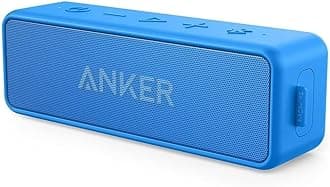 Anker SoundCore 2 12W Portable Wireless Bluetooth Speaker: Better Bass, 24-Hour Playtime, 66ft Bluetooth Range, IPX5 Water Resistance & Built-in Mic, Dual-Driver Speaker (Renewed)