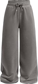 SOLY HUX Girl's Straight Wide Leg Sweatpants Casual High Waisted Baggy Joggers Track Pants