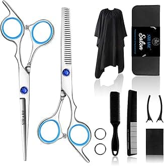 Sirabe Professional Hairdressing Scissors Kit, 6CR 660C Stainless Steel Barber Shears Kit for Barber/Salon/Home, 11 Pcs