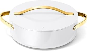 Rondeau - 6 Qt Non-Stick Pan with Lid - Free From Forever Chemicals - Perfect for Searing, Braising, & Roasting - White