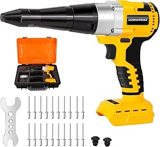 Cordless Rivet Gun Tool Compatible with Dewalt 20V Max Battery(No Battery), Brushless Electric Automatic Rivet Gun for Rivets 1/8'', 5/32'', 3/16", for Metal, Plastic and Leather