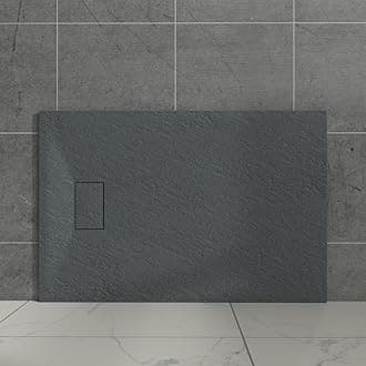 Aquariss SMC Slate Effect Shower Enclosure Tray 1300x800mm Rectangular Wetroom Shower Base Anthracite