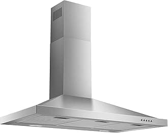 Tiesay Wall Mount Range Hood 36 inch with Ducted/Ductless Convertible Duct, Kitchen Hood Stainless Steel Chimney-Style Over Stove Vent Hood with LED Light, 3 Speed Exhaust Fan, 450 CFM