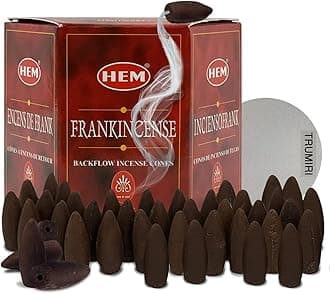 (Frankincense) - Frankincense Backflow Incense Cones For Inscent Waterfall Aromatic Insent Smoke Fountain Haze Falls And Mat Bundle