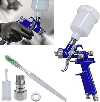 Mini HVLP Touch Up Spray Gun with 0.8 mm Nozzle, 125 cc Cup Gravity Feed Air Paint Sprayer Spot Repair, Spray Paint Gun for Car Furniture Painting, Auto Primer, Wall Painting (0.8)