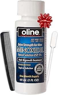 Minoxidil for Men, Minoxidil Liquid Extra Strength Hair Regrowth Treatment, 5% Topical Solution, Dropper Applicator and Hair Comb Included