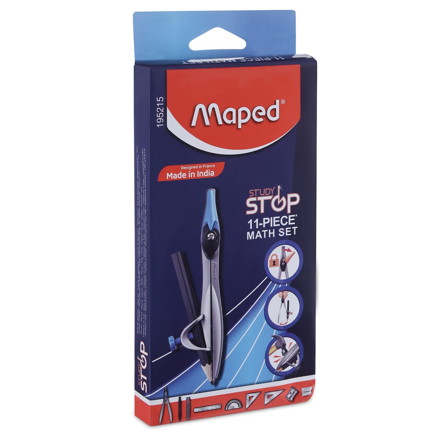 Maped Study Stop 11-Piece Math Set Geometry Box (195215)