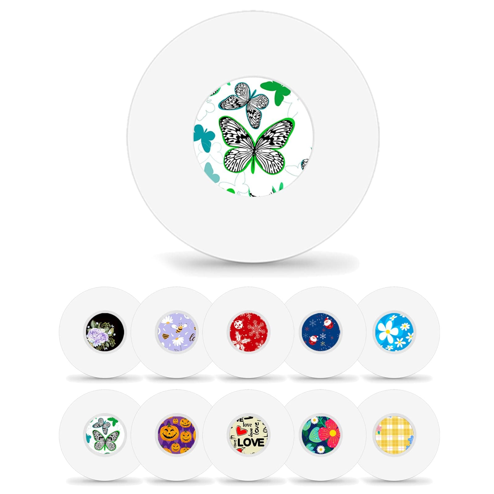 40Pack Libre 3 Plus Sensor Covers Waterproof with Sensor Pattern Stickers, Freestyle 15 Days CGM Tape Clear Adhesive Patches with Hole, Latex-Free Hypoallergenic & Long Stay