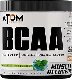 AS-IT-IS ATOM BCAA 250g with L-arginine, L-Carnitine, L-Citrulline for Energy Burst & Athletic Performance | Mint mojito Flavor