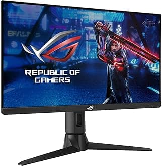 ASUS ROG Strix 24.5” 1080P Gaming Monitor (XG256Q) - Full HD, Fast IPS, 180Hz, 1ms, G-Sync Compatible/FreeSync, DisplayPort, HDMI, DisplayHDR400, BLACK