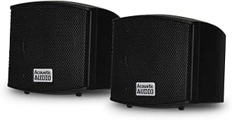 Acoustic Audio AA321B Surround Speakers, Black, Set of 2