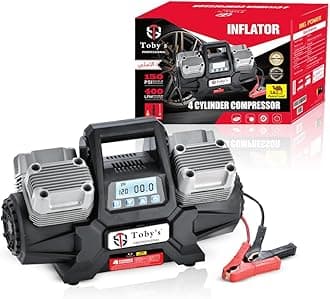Toby's 4 Cylinder Car Air Compressor Ultra Extreme 4x4 Tire Super Air Flow Portable 150 PSI