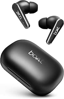Boat Airdopes 280 ANC, Active Noise Cancellation(~32dB), 60Hrs Battery, 13mm Drivers, 4Mics ENx, Fast Charge, IPX5, v5.3 Bluetooth Earbuds, TWS Ear Buds Wireless Earphones with mic (Active Black)