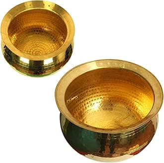 Brass Utensils for Kitchen Handi Set (Combo (10L+5L))