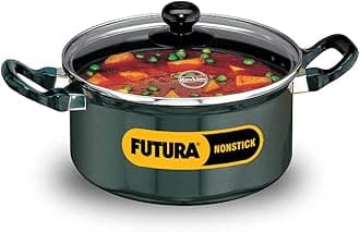Hawkins Futura 3 Litre Cook N Serve Stewpot, Non Stick Pot with Glass Lid, Cooking Pot with Lid, Black (Nst30G), 3 Liter