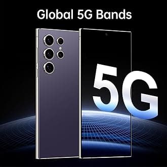 Echoamo S24 Ultra Unlocked Cell Phone, 8GB+256GB Octa-core Smartphone, 6800mAh Android 14 Mobile Phone, 6.8" FHD+, 108MP + 50MP Camera, Dual SIM Phone/Built-in Pen/GPS/Face ID - Purple