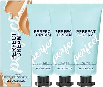 All Over Complexion Perfector, Concealing Foundation Perfecting Cream, Waterproof Long Lasting Even Skin Tone, Scars, Natural Body Makeup Foundation for Mature Skin Smooth Tone (#, 3 Pcs)