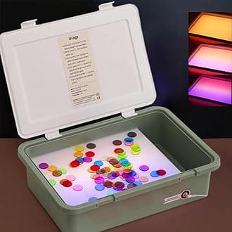 Light Table/Box for Kids | Sand Painting Light Box | Sensory Light Table for Kids | Fun Summer Sand Art Kits Toys, Birthday Gifts & Party Favors for Boys & Girls | 18" LED Light Box 3 Color Modes