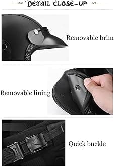 Motorbike Open Face Bluetooth Helmet Retro Jet Motorcycle Leather Helmet Adult Half Helmet with Fashion Goggles ECE Approved Men's and women's 3/4 helmets Moped Scooter