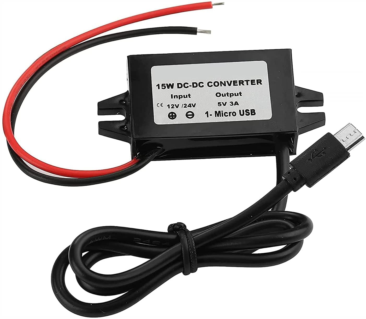 Waterproof 12V to 5V Converter DC-DC Step Down Module Power Adapter Compatible with Raspberry Pi 4,Cellphone,Car (USB Type-C Connector)
