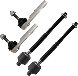 TRQ Front Inner and Outer Tie Rod Set 4 Piece Compatible with 2016-2020 Tesla S 16-20 X