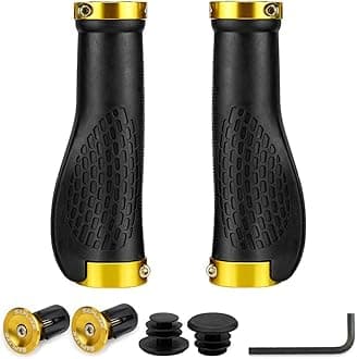 SAPLIZE Bike Handlebar Grips, Multi Colors/Design Optional, Ergonomic Design, Aluminum Double Lock-on, Mountain Bike Grips, MTB BMX Downhill Foldable Urban Bicycles Grips, Scooter Grips