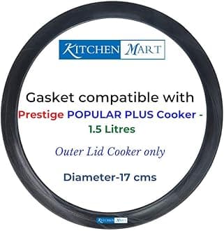 Kitchen Mart Gasket compatible with Prestige Popular Plus Pressure cooker (1.5 Liters)