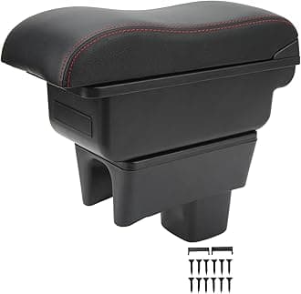 for Swift, Car Console Armrest Box for Swift 2005‑2021 Large Capacity Touch Black Red Line