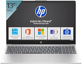 HP 15, 13th Gen Intel Core i3-1315U Laptop (8GB DDR4,512GB SSD) Anti-Glare, Micro-Edge,15.6''/39.6cm, FHD, Win11,M365 Basic(1yr),Office Home24, Silver,1.59kg, FHD Camera w/Privacy Shutter, fd0569TU