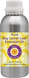 Deve Herbes Bay Laurel Leaf Essential Oil (Laurus nobilis) Pure | Non-Sticky | Non-greasy | Lightweight | Men & Women | All Skin Types | Steam Distilled 1250ml