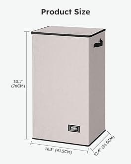 SOLEDI Laundry Hamper with Lid 100L Large & Tall Collapsible Laundry Basket, Clothes Hamper with Bag Removable Easy to Carry, Dirty Hampers for Bedroom, Bathroom, Dorm, College,Light taupe